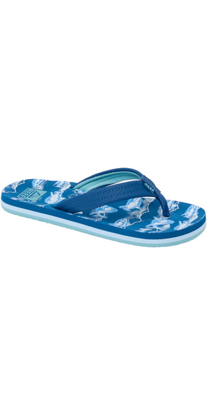 2026 Reef Junior Ahi Flip Flops CJ9096 - Royal Sharks